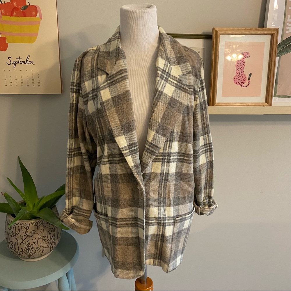 Vintage Wool Plaid Blazer